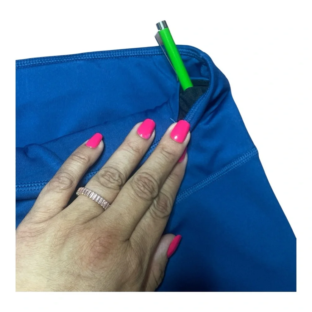 NIKE One Women’s Plus Tight Fit Mid Rise 7/8 Running Tights | 3X | Blue - Picture 5 of 6